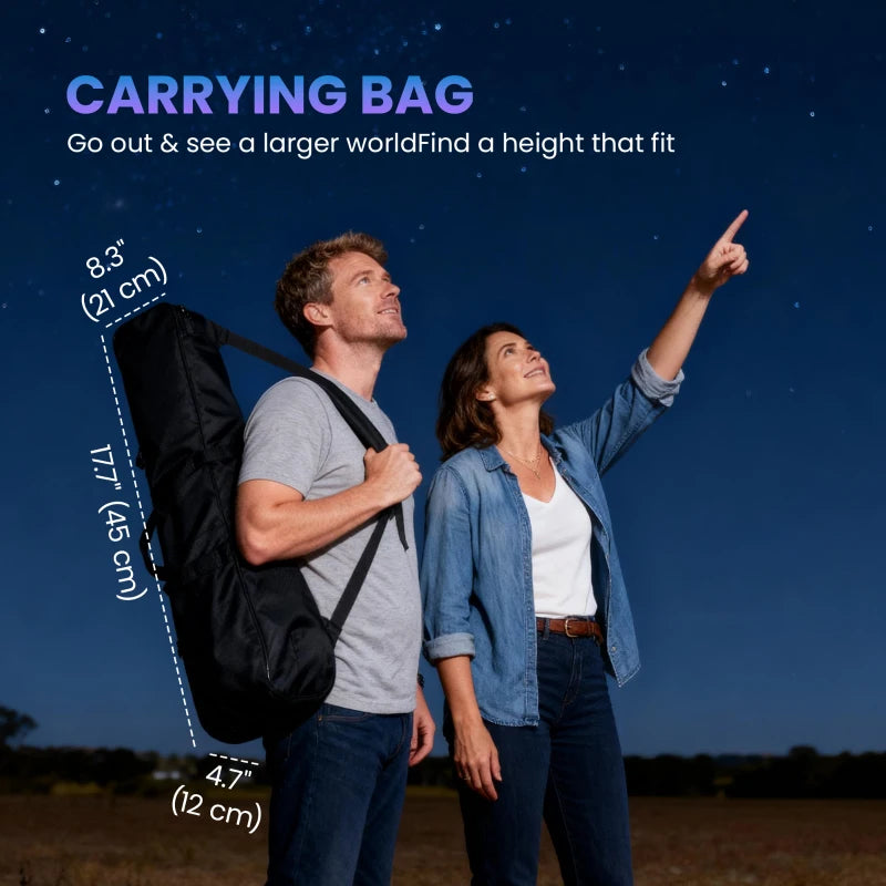 Telescope for Adults, 70 mm Aperture 400 mm Refractor Telescope with 40X/16X, Adjustable Tripod, Bag, White