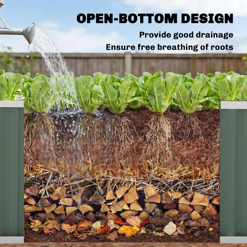 Galvanized Raised Garden Bed, Deep Rot Planter Box, Outdoor Garden Bed with Plant Labels, 7' x 2' x 2', Light Green