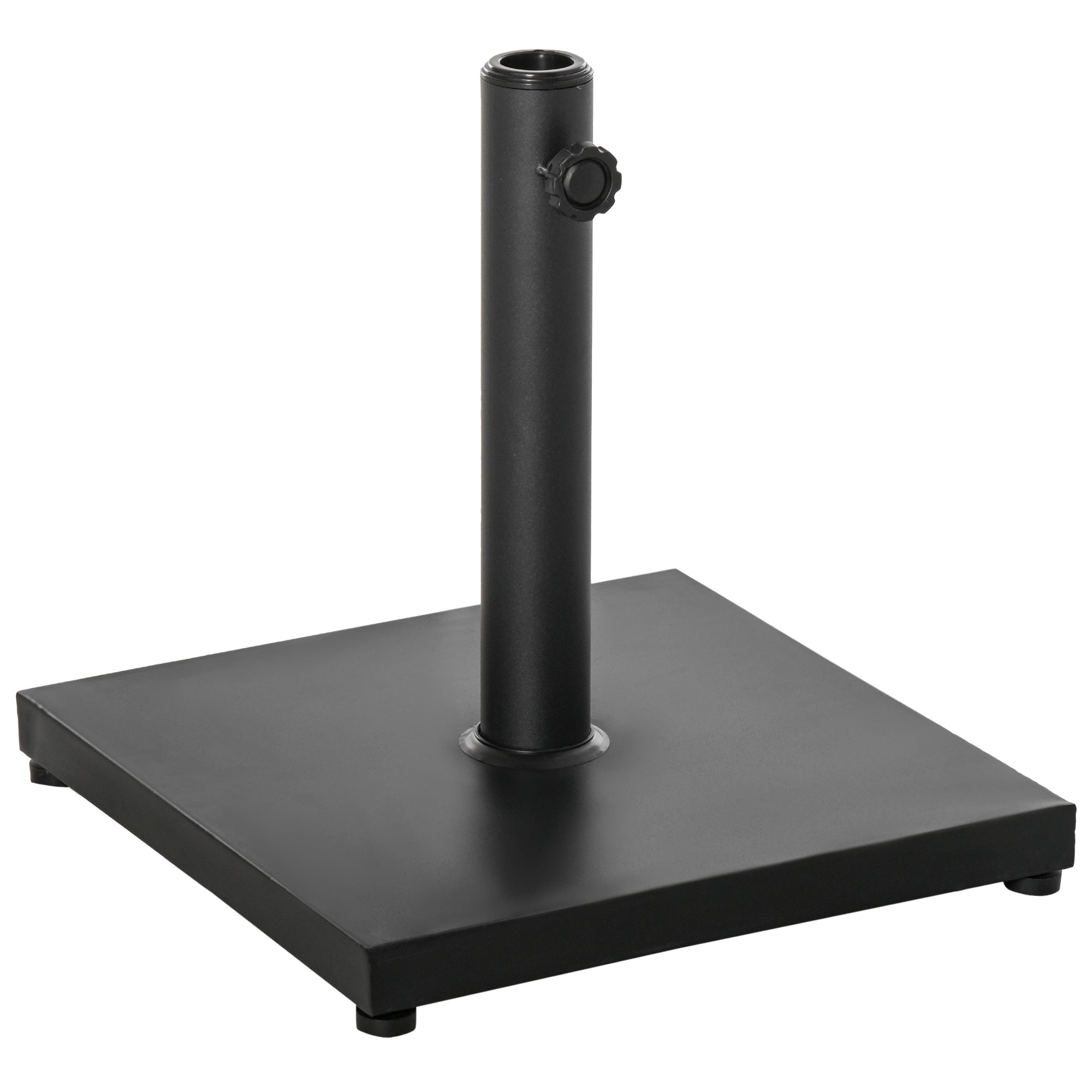 Outsunny 29 lbs Market Umbrella Base Holder 16" Heavy Duty Square Parasol Stand for Patio Outdoor Backyard Black 