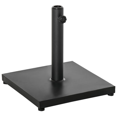 Outsunny 29 lbs Market Umbrella Base Holder 16" Heavy Duty Square Parasol Stand for Patio Outdoor Backyard Black 