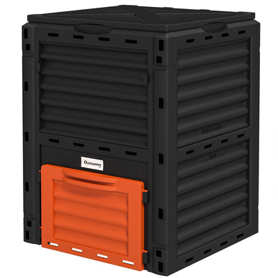 Outsunny Outdoor Compost Bin Garden Container, Fast Creation of Fertile Soil Aerating Compost Box, 80 Gallon, Orange 
