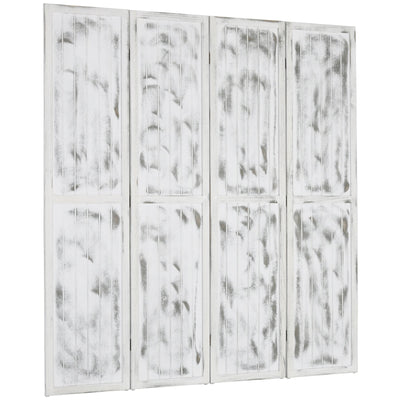 HOMCOM Rustic Retreat: Room Divider Screen, Foldable Privacy Screen for Bedroom, Office, 5.5' Rustic White Finish 