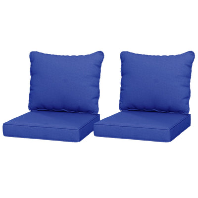 Outsunny Patio Chair Cushions Set 4-Piece Replacement Cushions with Back for Outdoor Indoor Navy Blue 