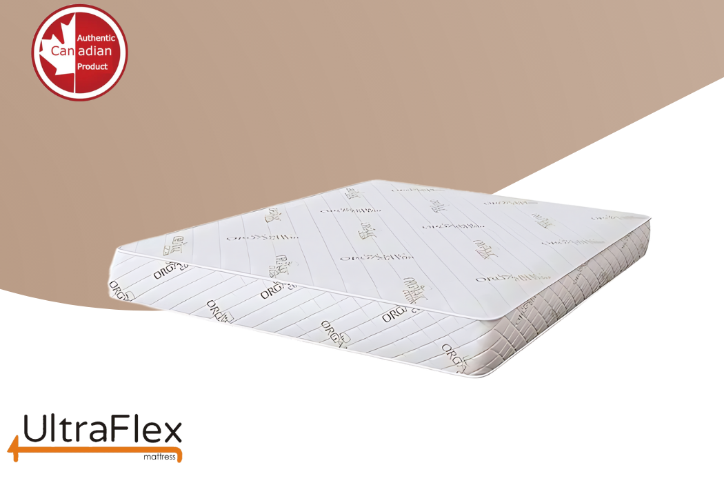 UltraFlex EcoZen- Medium Firm Reversible, CertiPUR-US® Certified Foam, Organic Bamboo Cover, Pressure Releiving, Cooling Gel Infused, Eco-Friendly Mattress ( Made In Canada ) 