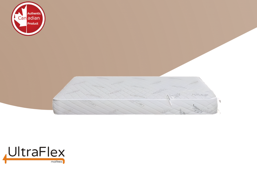 UltraFlex® EcoZen- Mattress and BoxSpring Set Medium Firm Reversible, CertiPUR-US® Certified Foam, Organic Bamboo Cover, Pressure Releiving, Cooling Gel Infused, Eco-Friendly Mattress ( Made In Canada )