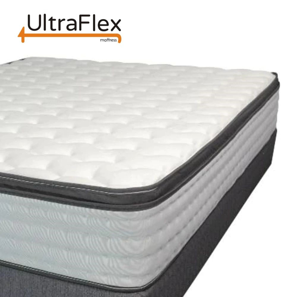 UltraFlex® LUSH 12" Mattress and BoxSpring Set Orthopedic Eurotop Pocket Coil Premium Foam Encased, Eco-friendly Hybrid Mattress (Made in Canada)