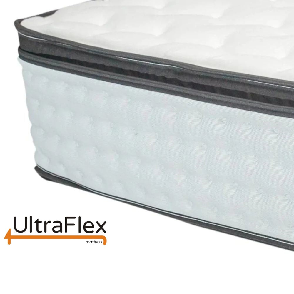 UltraFlex® LUSH 12" Mattress and BoxSpring Set Orthopedic Eurotop Pocket Coil Premium Foam Encased, Eco-friendly Hybrid Mattress (Made in Canada)