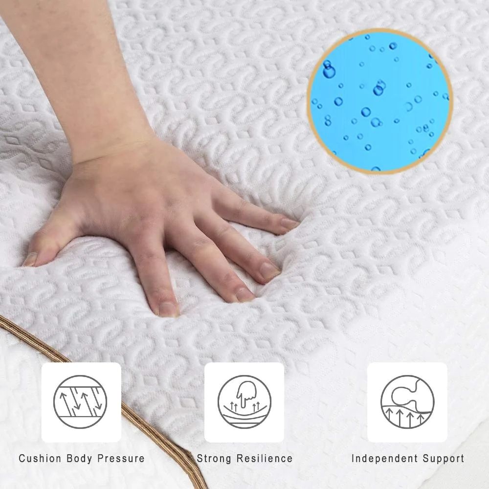 UltraFlex INSPIRE Orthopedic Luxury Gel Memory Foam, Optimal Comfort, Breathable, Eco-friendly Mattress with Waterproof Mattress Protector (Made in Canada) 