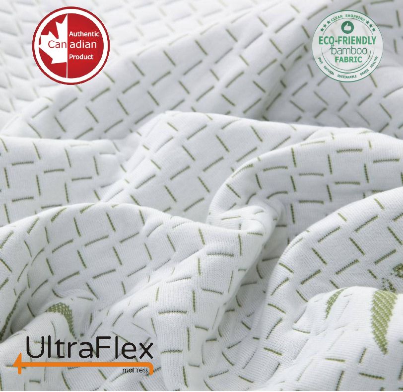 UltraFlex EasySleep- Canadian-Made Medium Firm Gel Infused Reversible Comfort With Pressure Relief, Cooling Technology, Bamboo Cover, CertiPUR-US® Certified Foam Eco-Friendly Mattress (Made in Canada) 