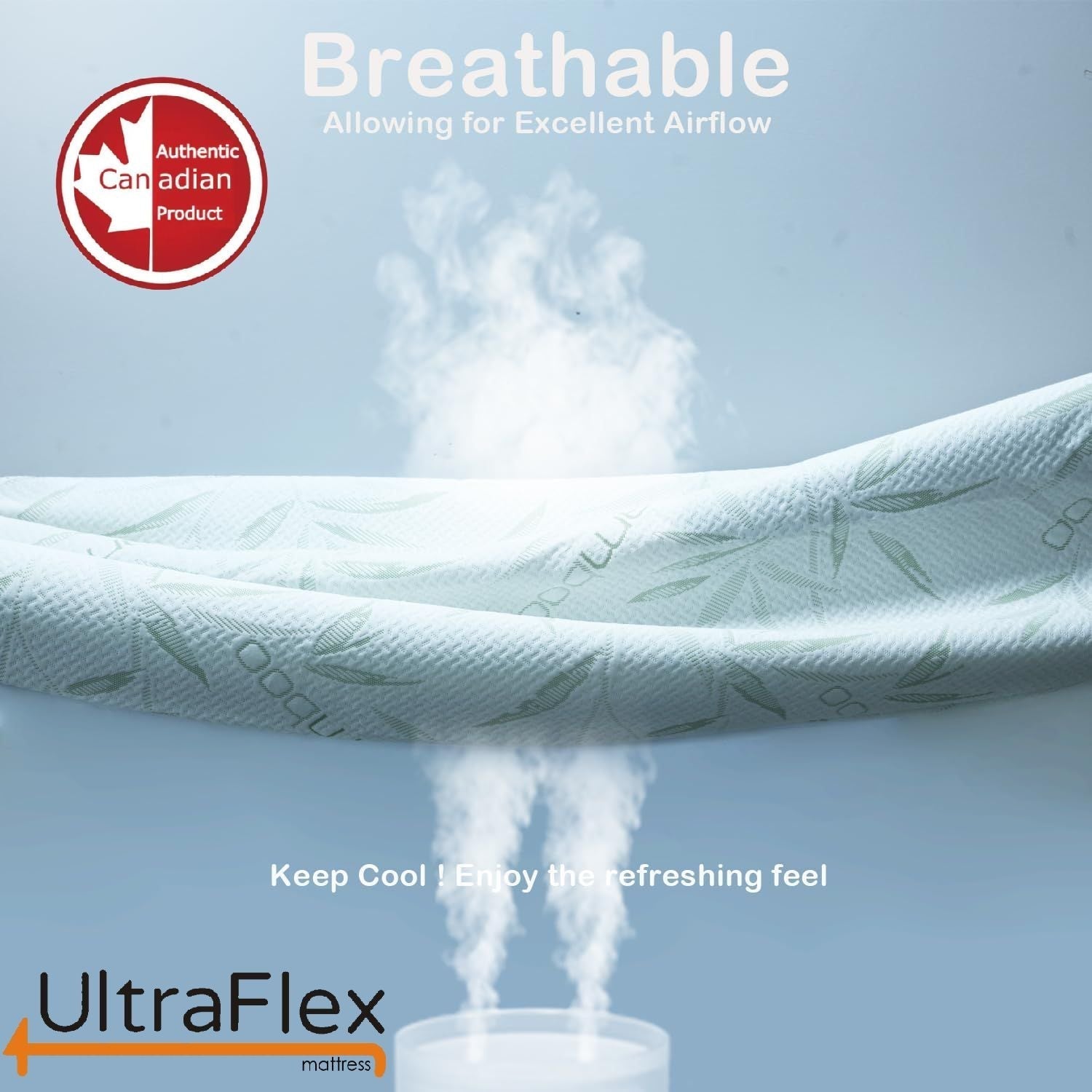 UltraFlex EasySleep- Canadian-Made Medium Firm Gel Infused Reversible Comfort With Pressure Relief, Cooling Technology, Bamboo Cover, CertiPUR-US® Certified Foam Eco-Friendly Mattress (Made in Canada) 