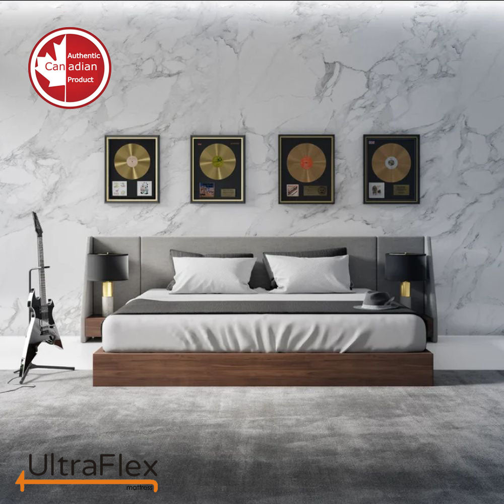 UltraFlex® OASIS- 12” Mattress and BoxSpring Set Hybrid Orthopedic Eurotop, Spinal Care Pocket Coil, Premium High Density Foam Encased, Pressure Relieving Comfort Foam and HDcoil Pocketed, Eco-Friendly Mattress (Made in Canada)