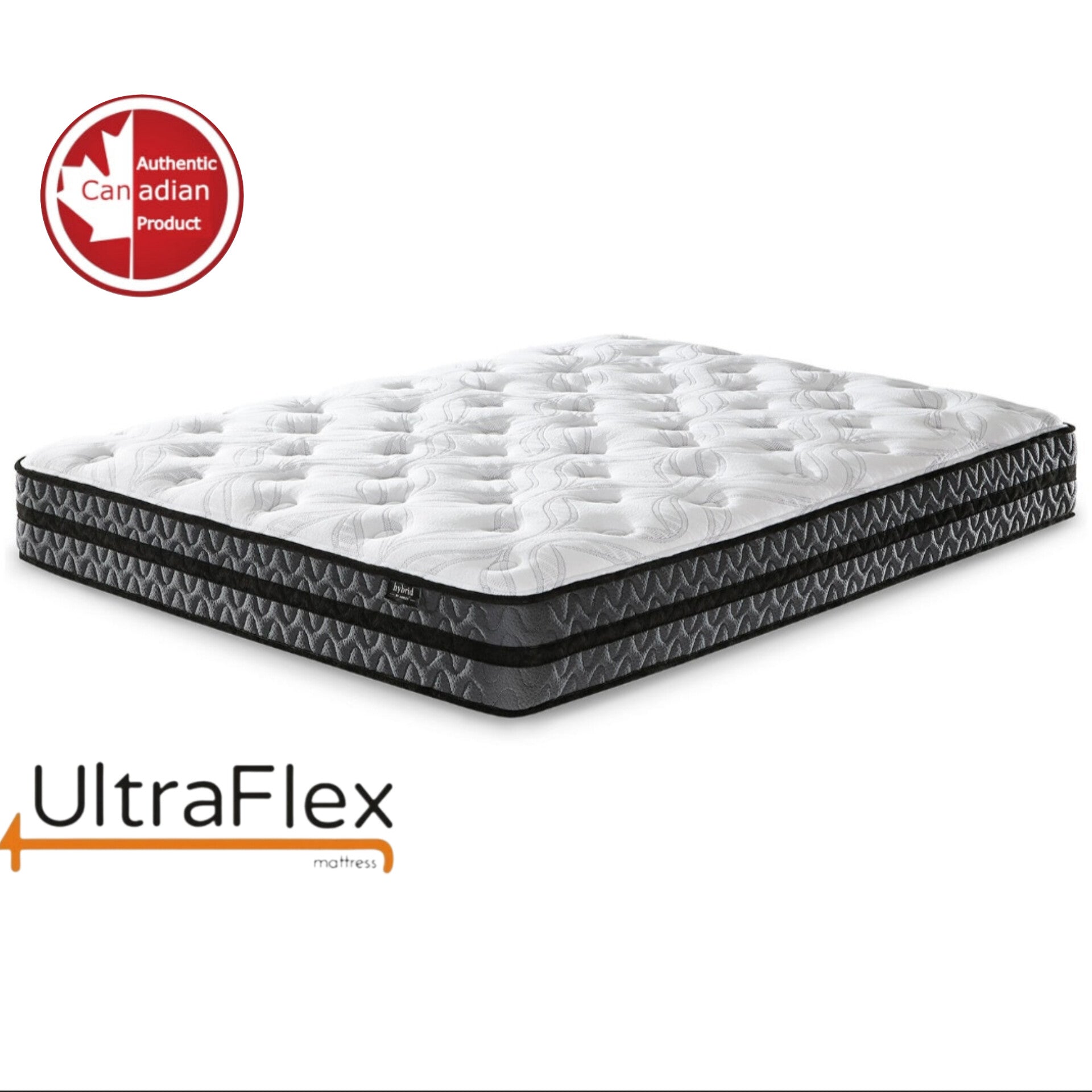 UltraFlex JOY -Orthopedic, Coiled Innerspring Comfort layer Foam Encased, Eco-friendly Hybrid Mattress (Made in Canada) 