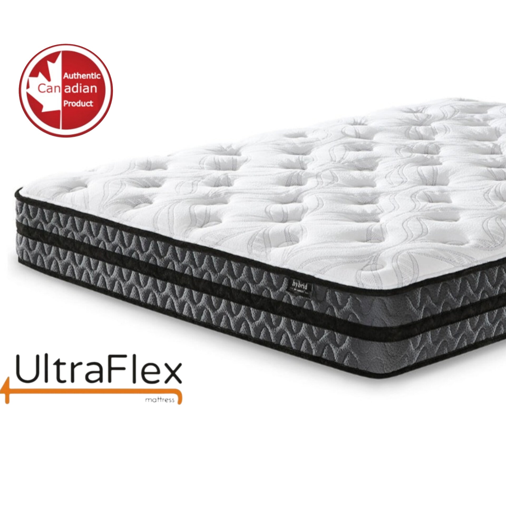 UltraFlex JOY -Orthopedic, Coiled Innerspring Comfort layer Foam Encased, Eco-friendly Hybrid Mattress (Made in Canada) 