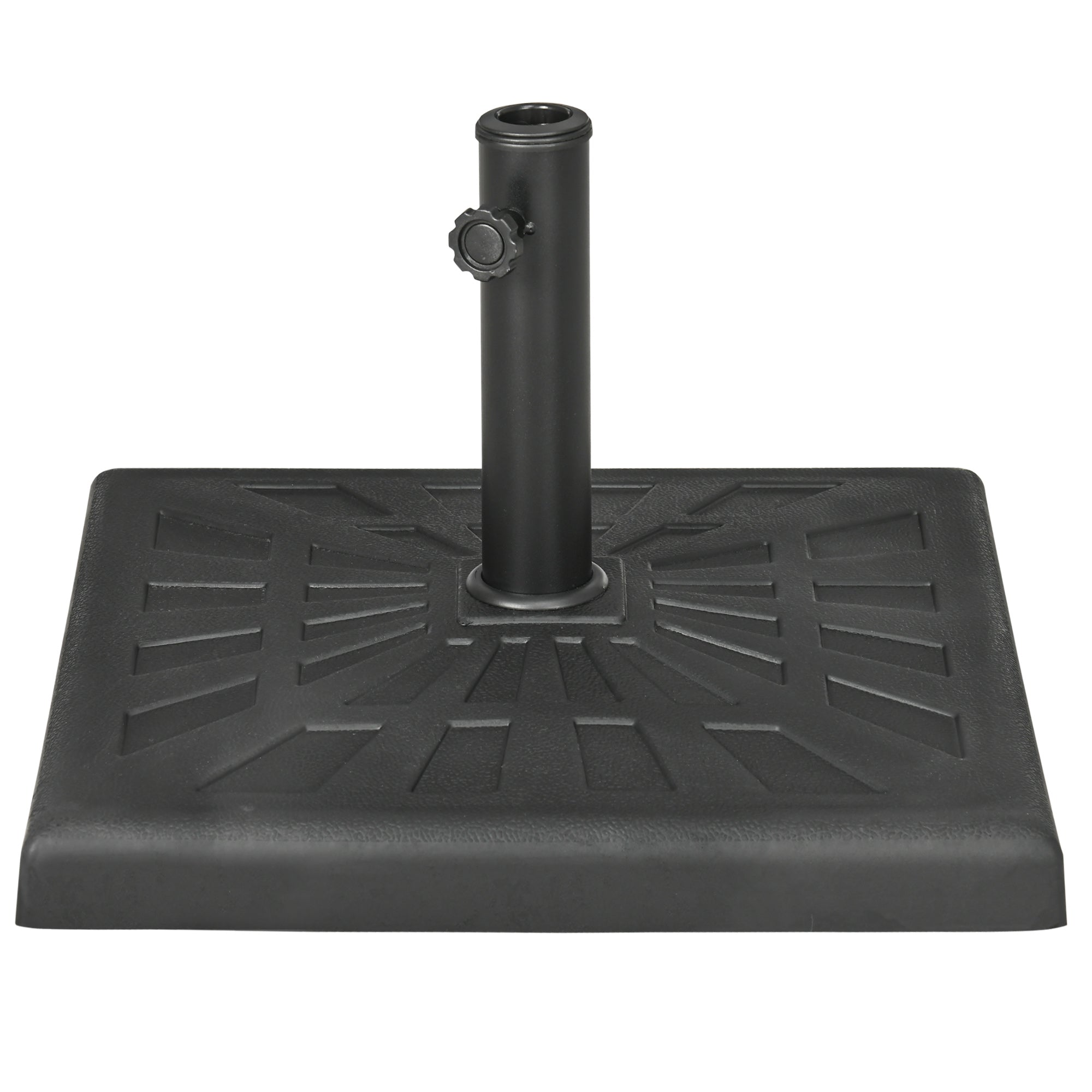 Outsunny 42 lb Heavy Duty Patio Umbrella Stand 20" Resin Square Market Holder for Outdoor Black 