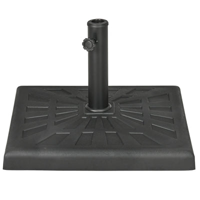 Outsunny 42 lb Heavy Duty Patio Umbrella Stand 20" Resin Square Market Holder for Outdoor Black 