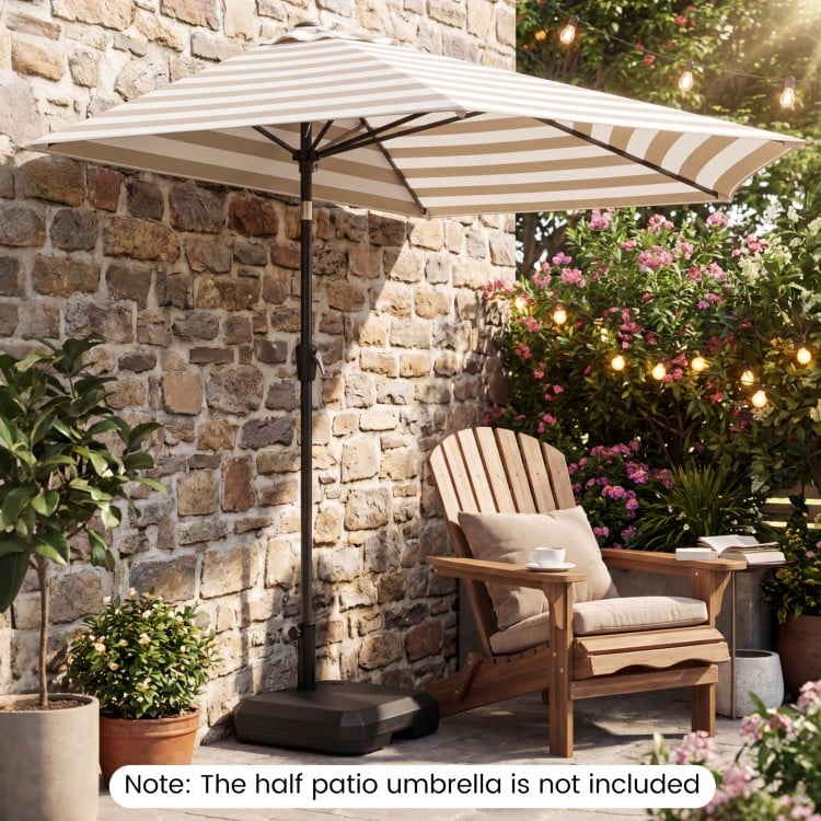 Umbrella Base for Half Patio Umbrellas 48.5 lbs Water & Sand Fillable Umbrella Stand