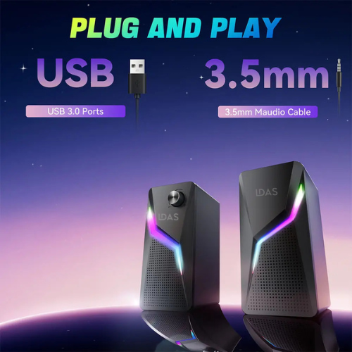 LDAS - A8 Computer Speakers for Desktop Monitor, USB/USB-C Powered PC Speakers 
