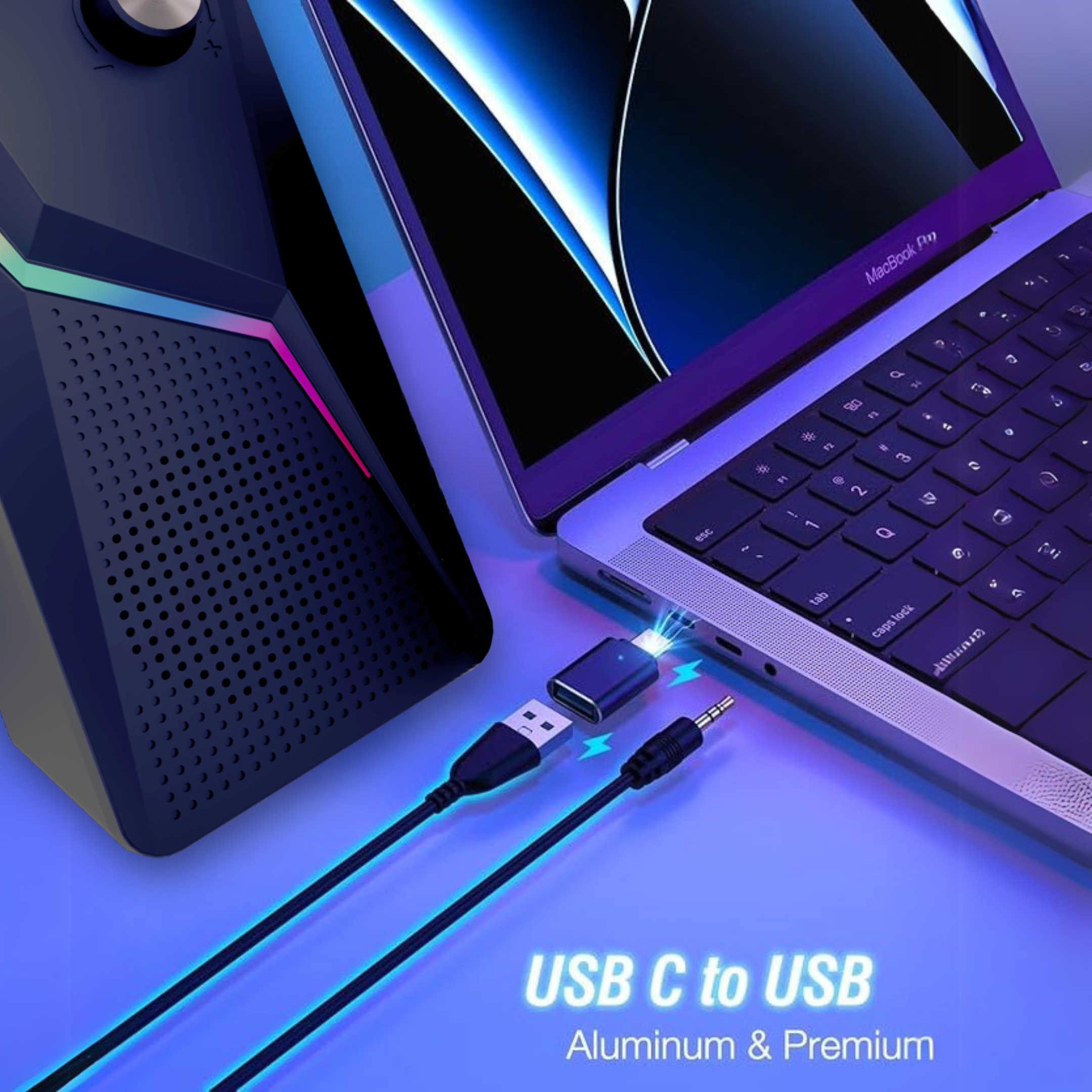 LDAS - A8 Computer Speakers for Desktop Monitor, USB/USB-C Powered PC Speakers 