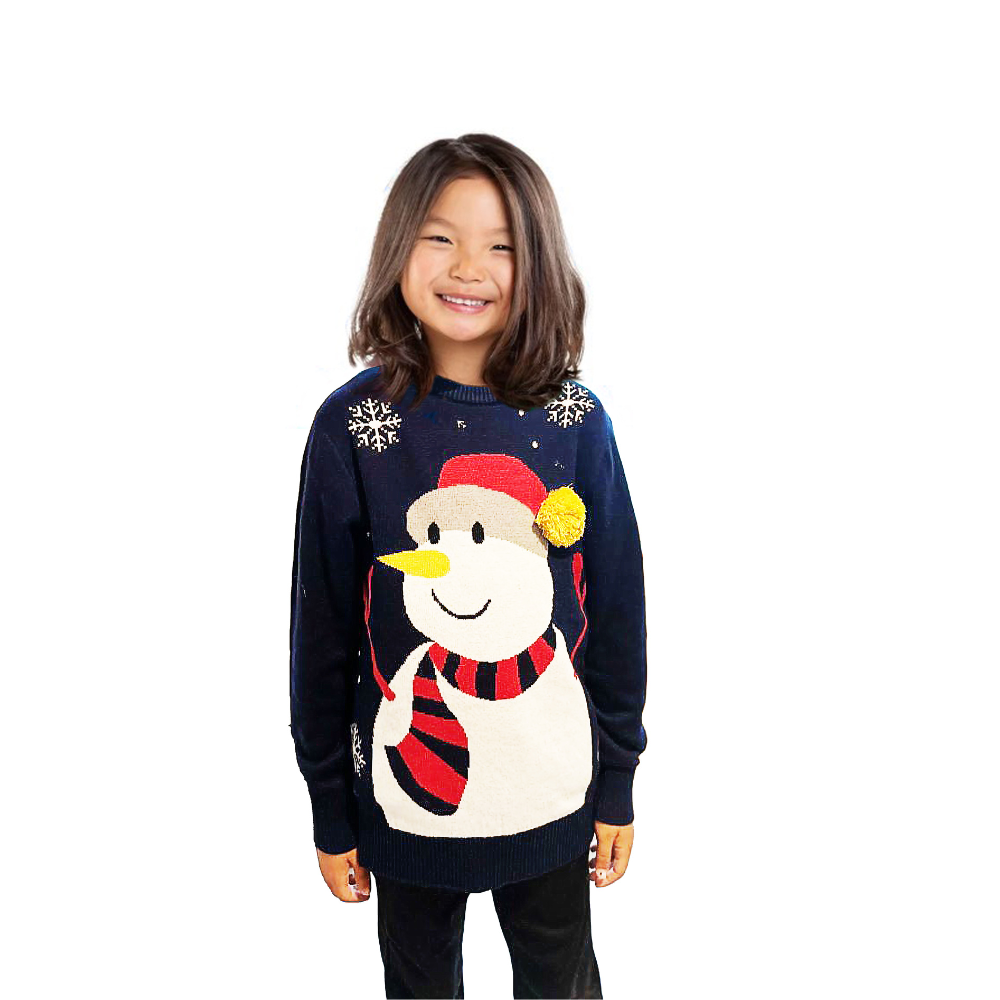 Girl Snowman Sweater With a Pompom 