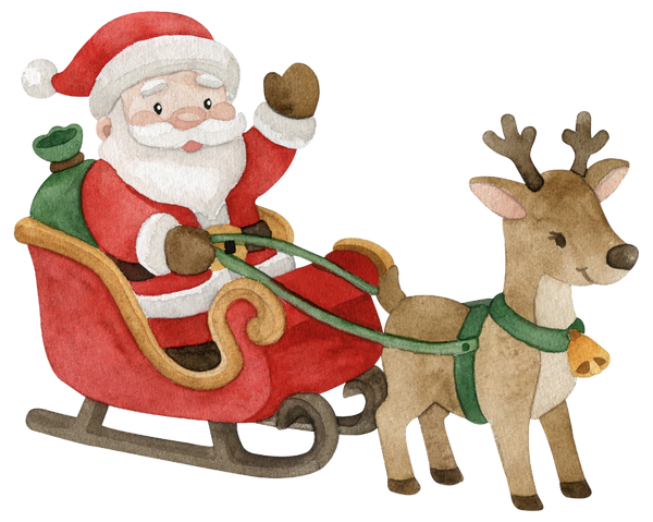 Santa Claus and Reindeer Sleigh