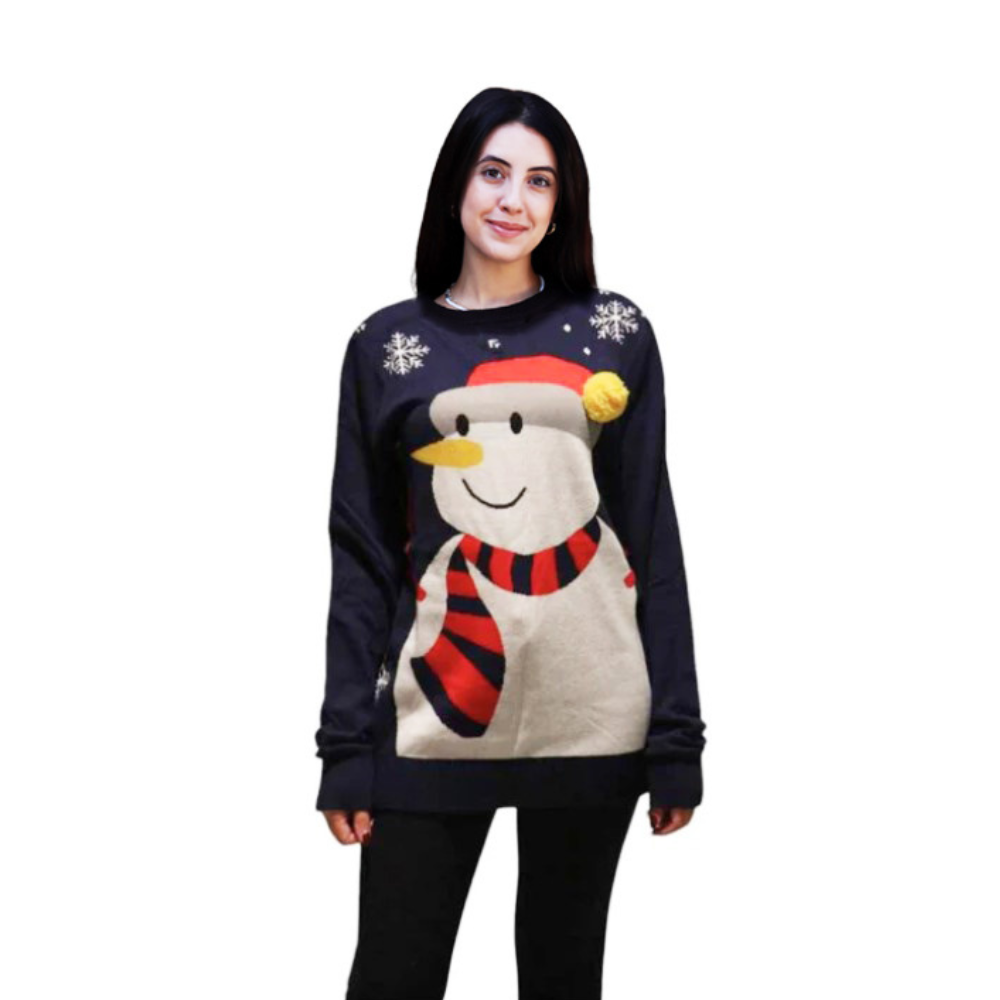 Snowman Sweater With a Pompom 