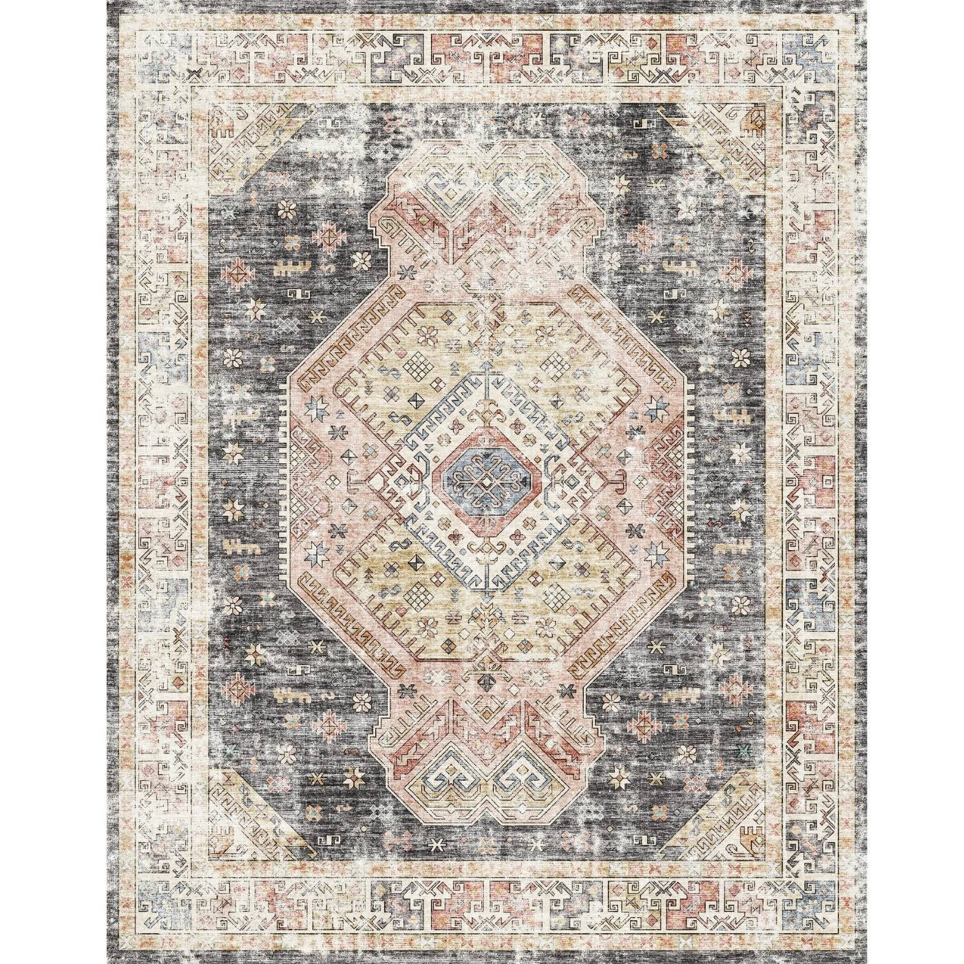 Caspara Orange Black Coral Rug 