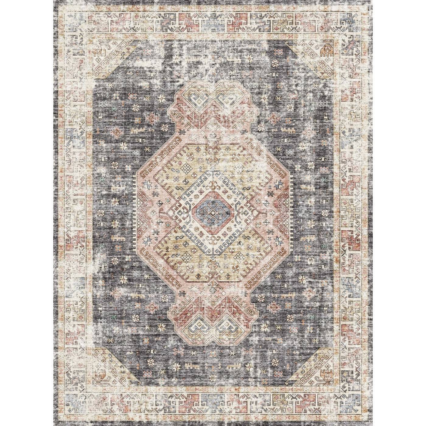 Caspara Orange Black Coral Rug 