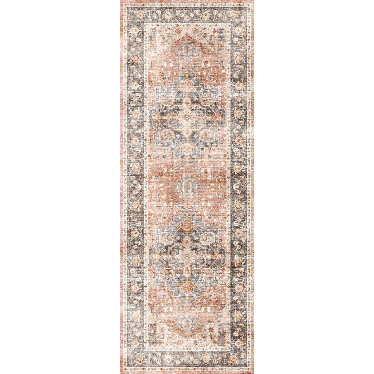 Riverra Terracotta Black Rug 
