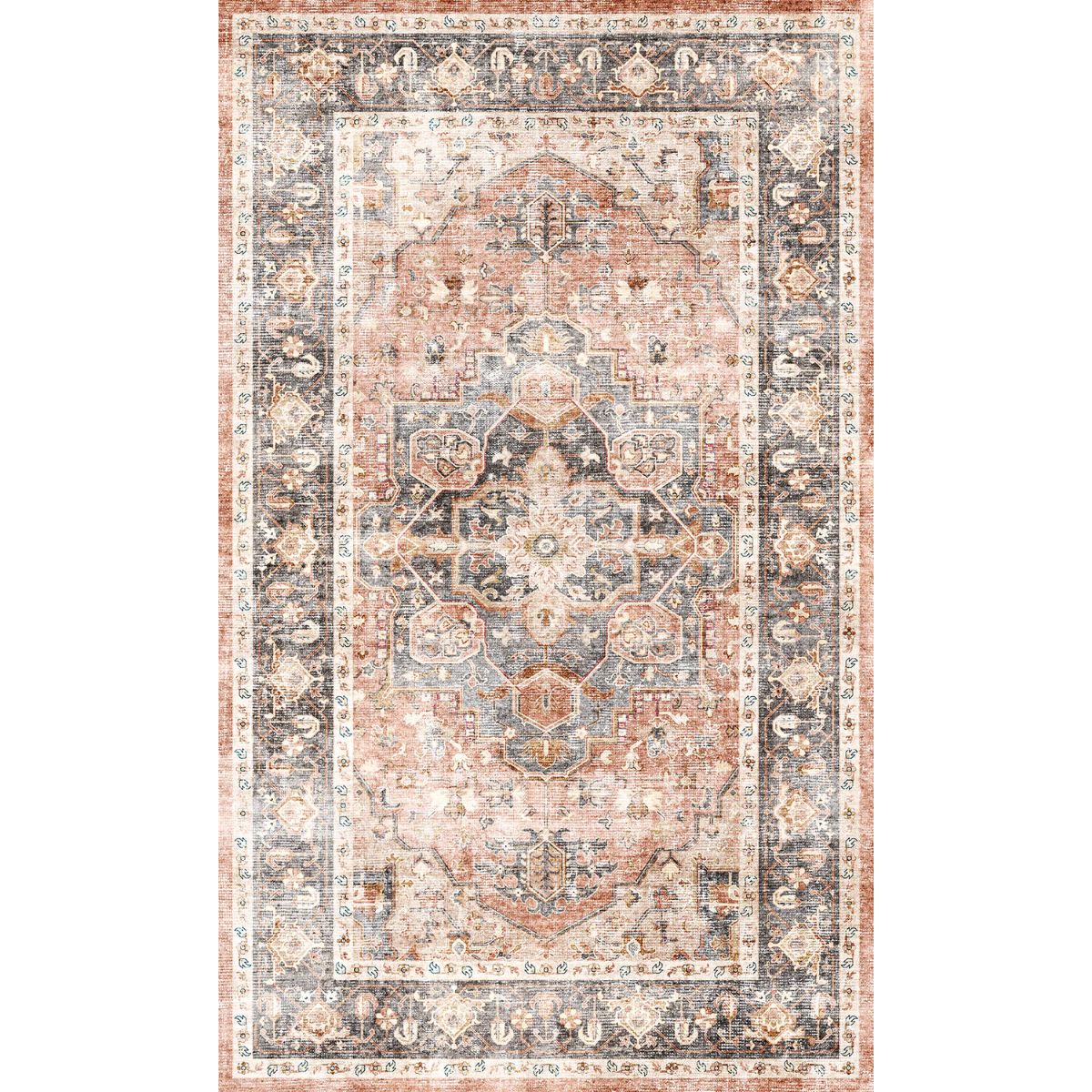 Riverra Terracotta Black Rug 