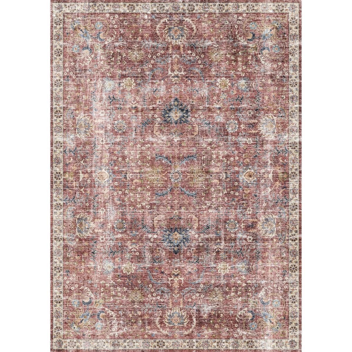 Jasper Rose Taupe Red Rug 