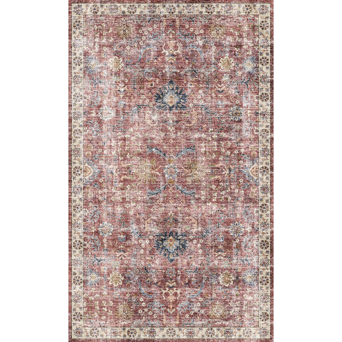 Jasper Rose Taupe Red Rug 