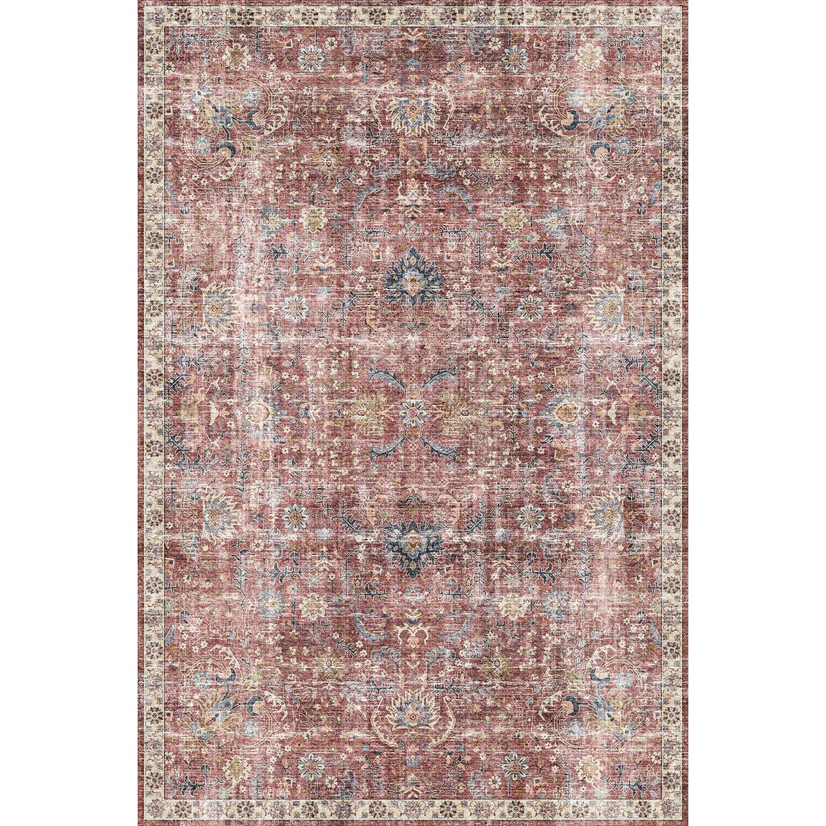 Jasper Rose Taupe Red Rug 