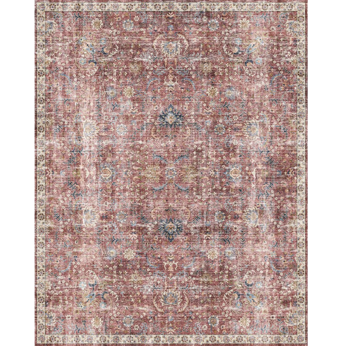 Jasper Rose Taupe Red Rug 