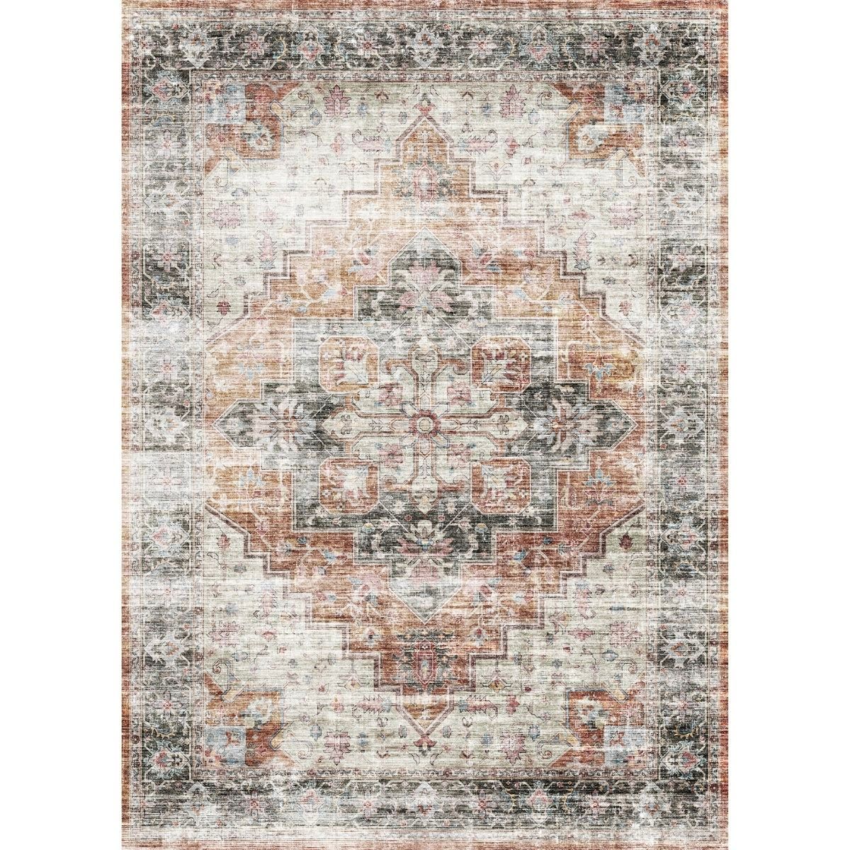 Echo Burnt Orange Black Pink Rug 