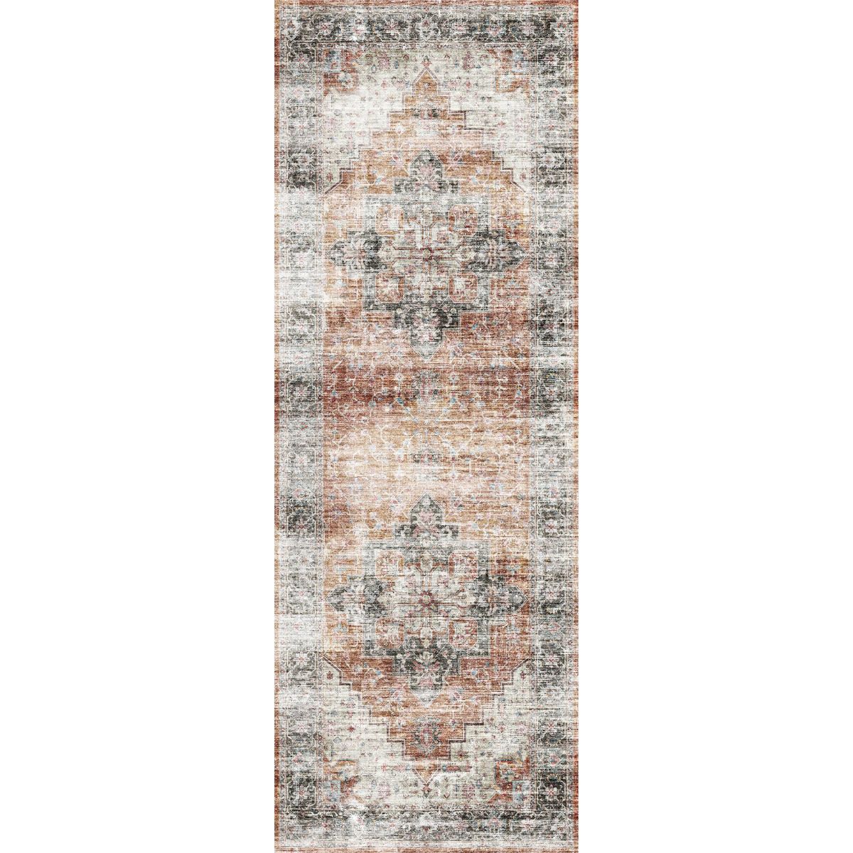Echo Burnt Orange Black Pink Rug 