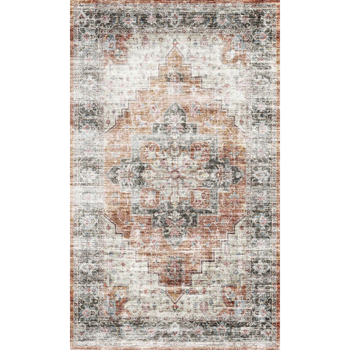 Echo Burnt Orange Black Pink Rug 