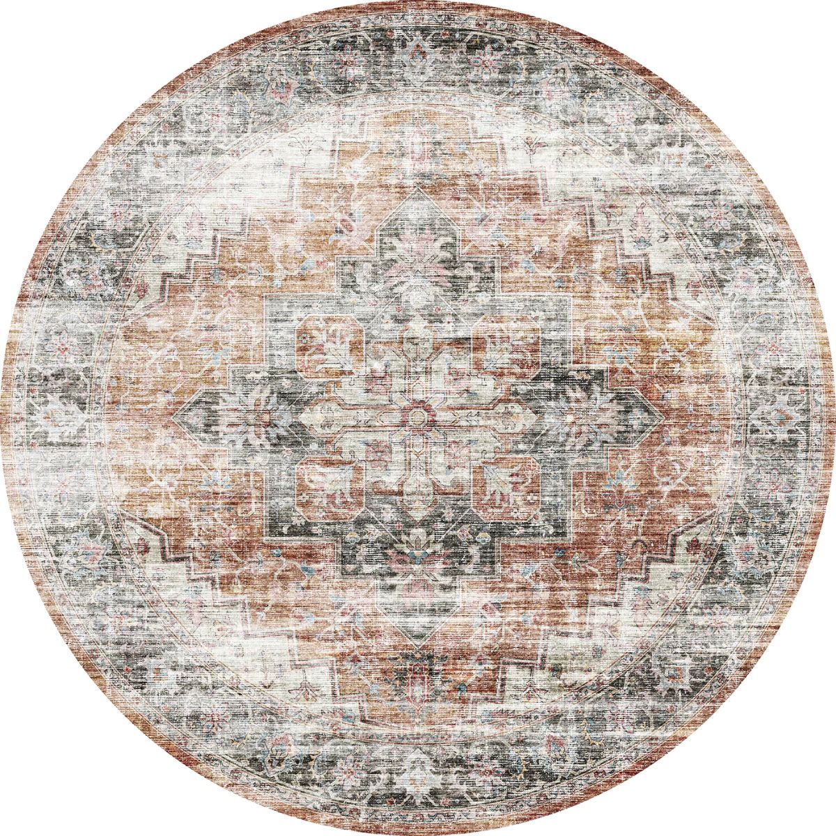 Echo Burnt Orange Black Pink Rug 