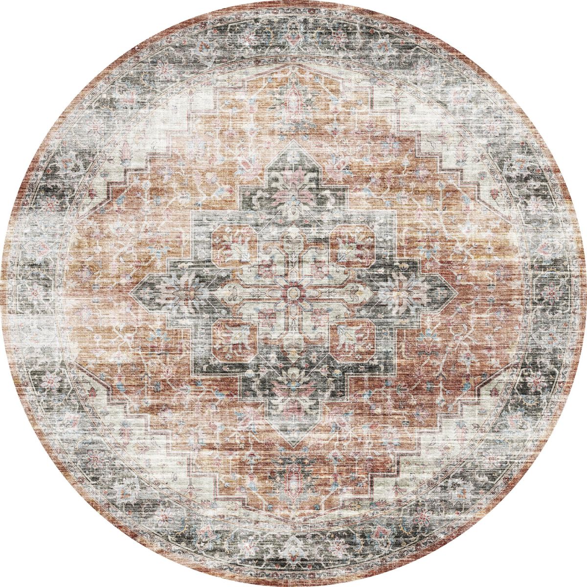 Echo Burnt Orange Black Pink Rug 