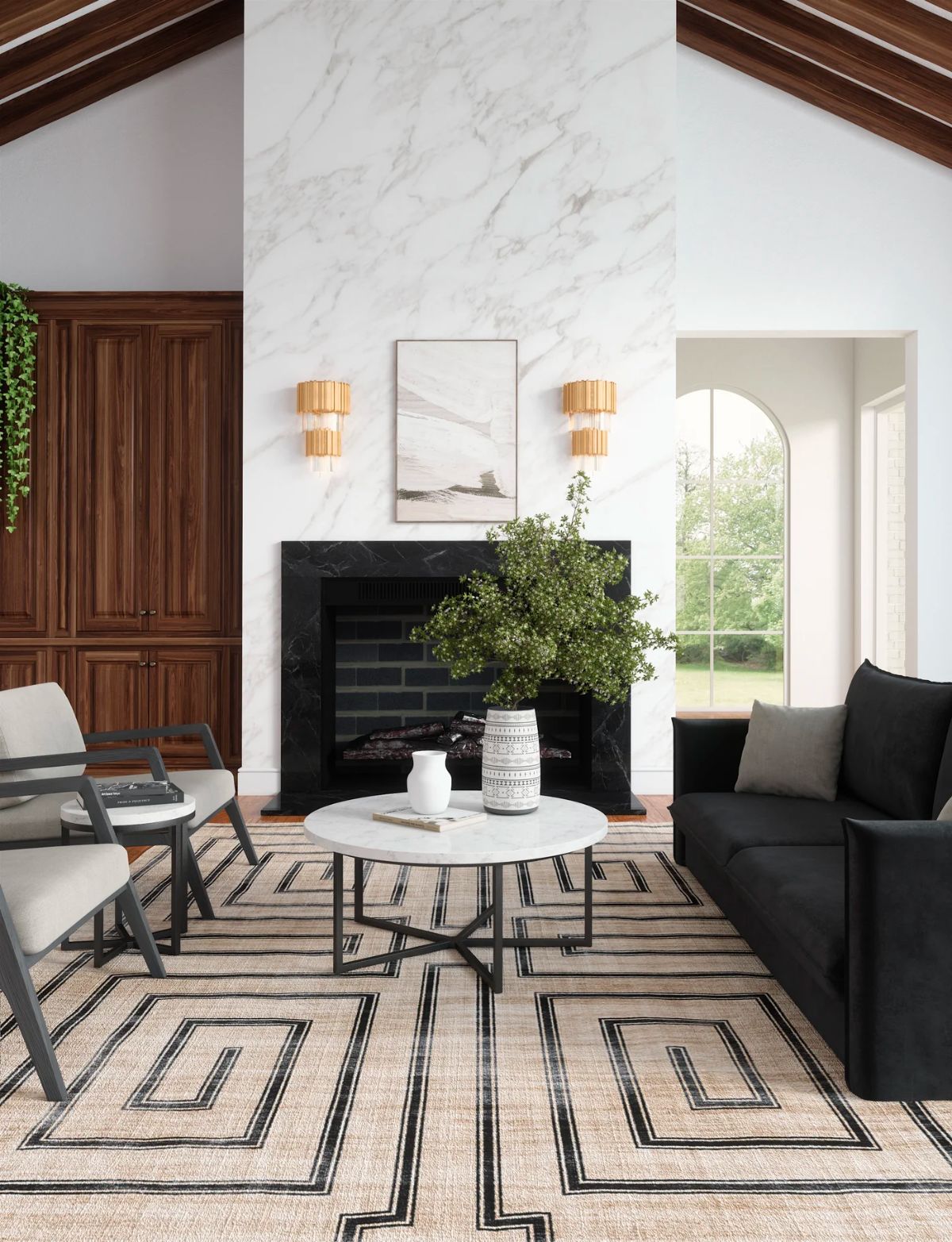 Noa Natural Black Rug 