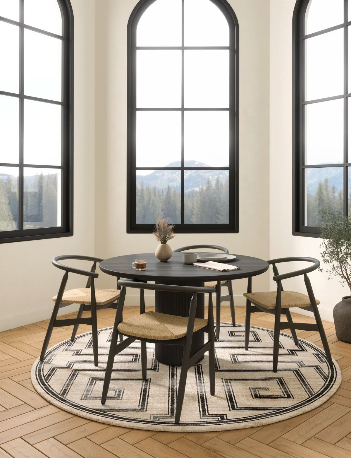 Noa Natural Black Rug 