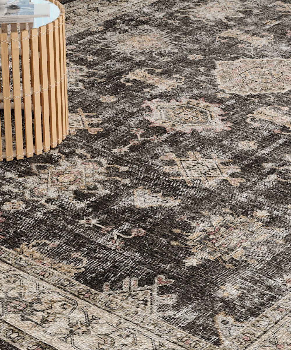 Charcoal Black Rug 