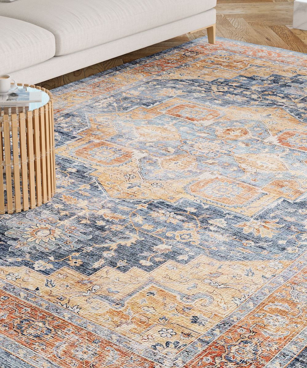 Talia Orange Blue Rug 