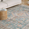 Abrama Green Rug | Persian-Inspired Design, Forest Green, Red & Beige, Machine Washable or Linen Options