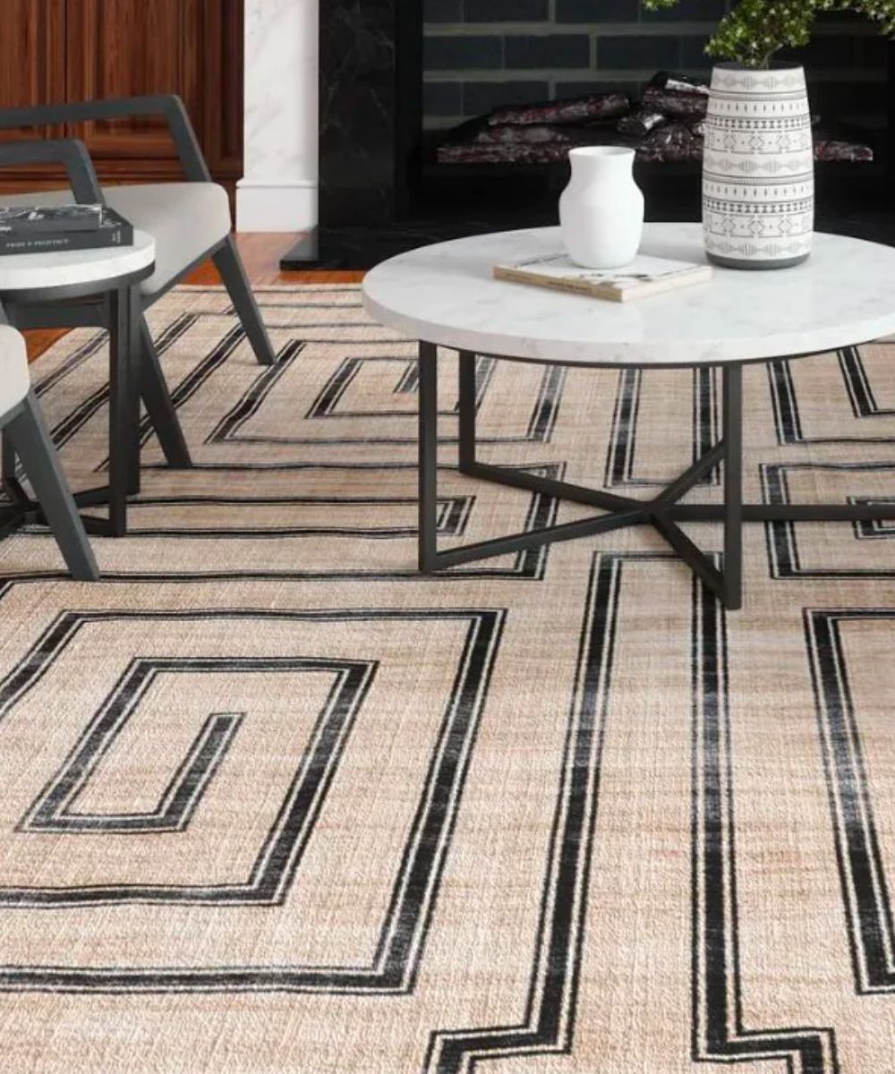Noa Natural Black Rug 