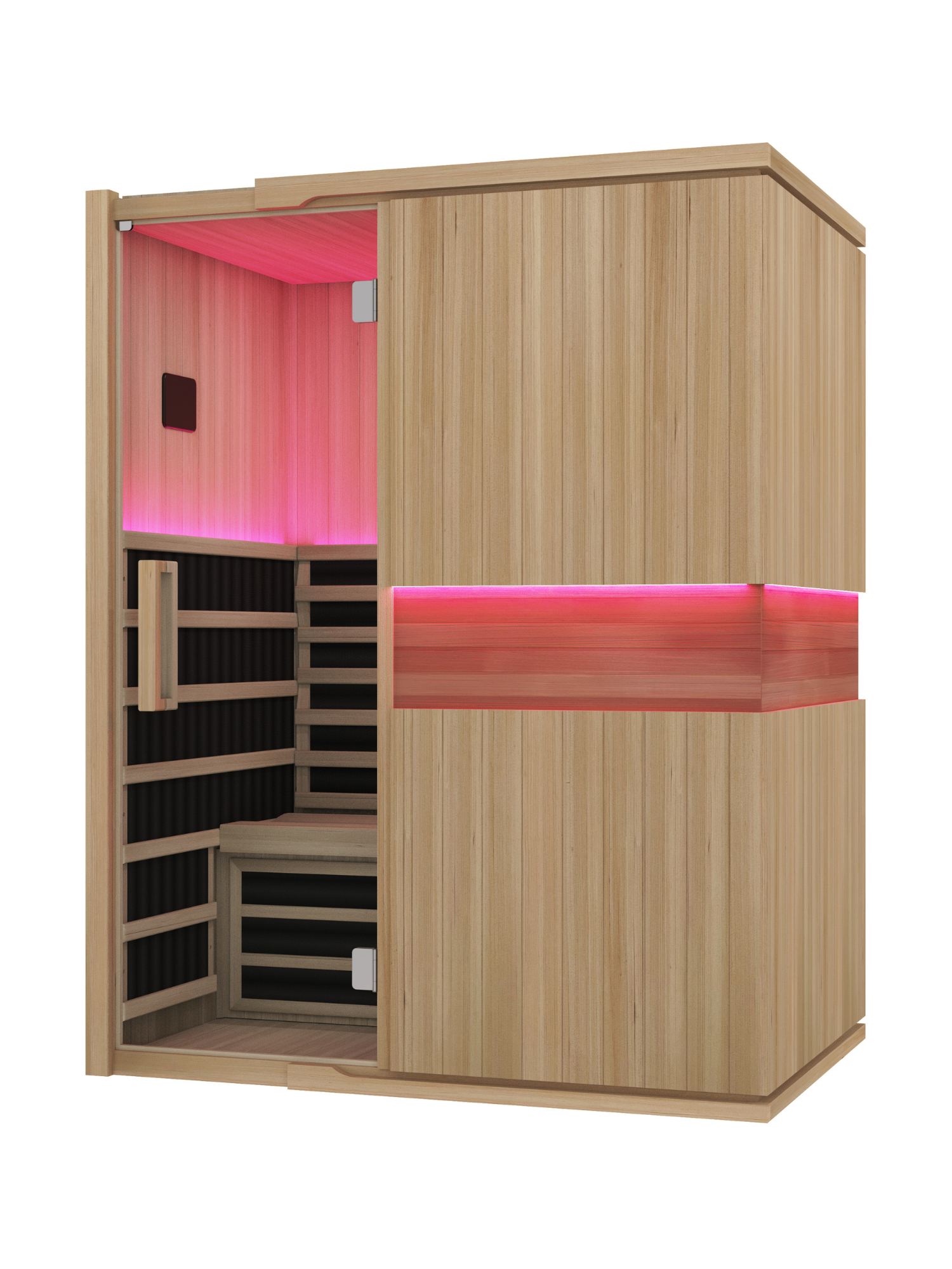 Blisspod, Milano, Full Spectrum Sauna Canadian Hemlock Ultra Low EMF, 7 Far Infrared & Red Glass Heater & Chromotherapy – 3 Person 
