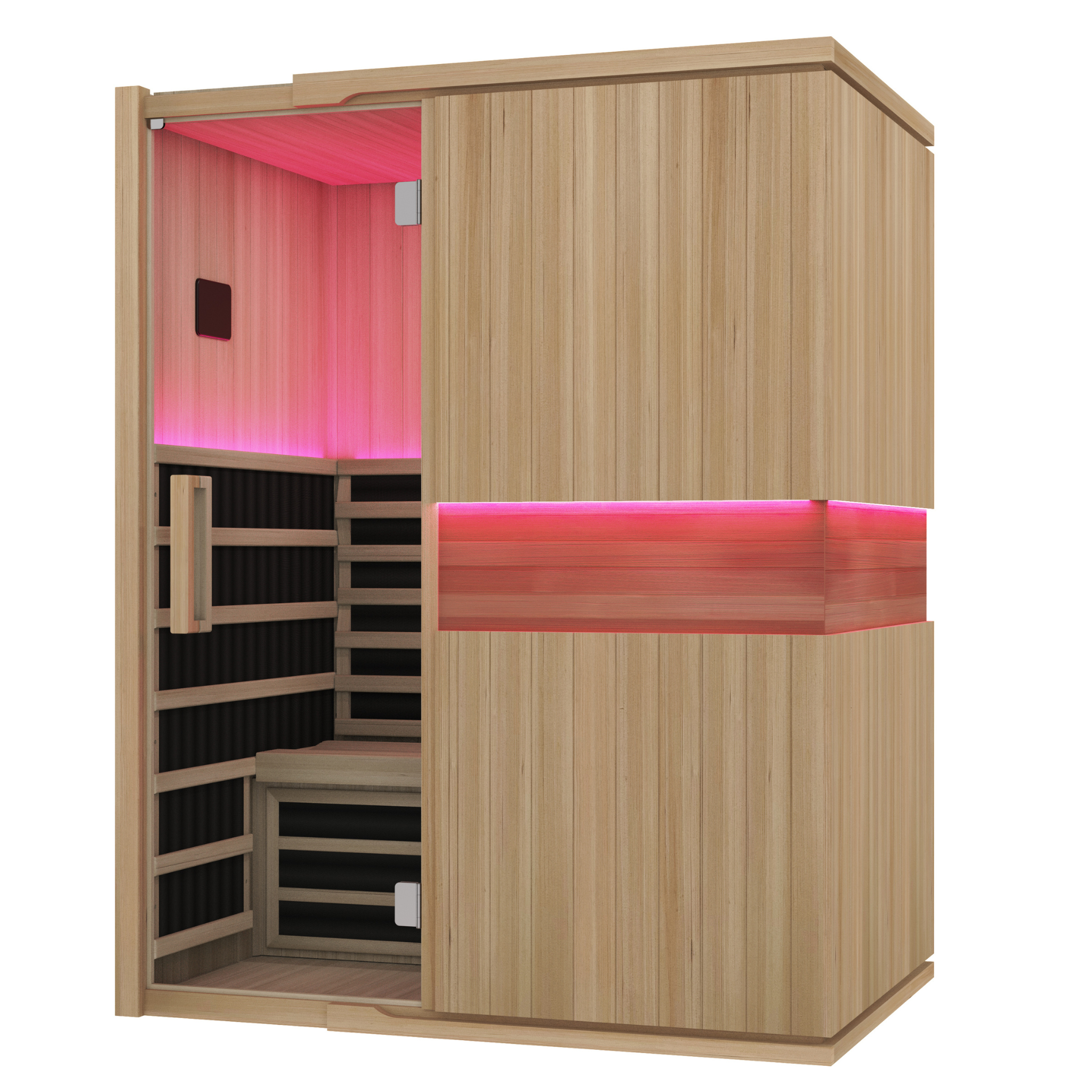Blisspod, Milano, Full Spectrum Sauna Canadian Hemlock Ultra Low EMF, 7 Far Infrared & Red Glass Heater & Chromotherapy – 3 Person 