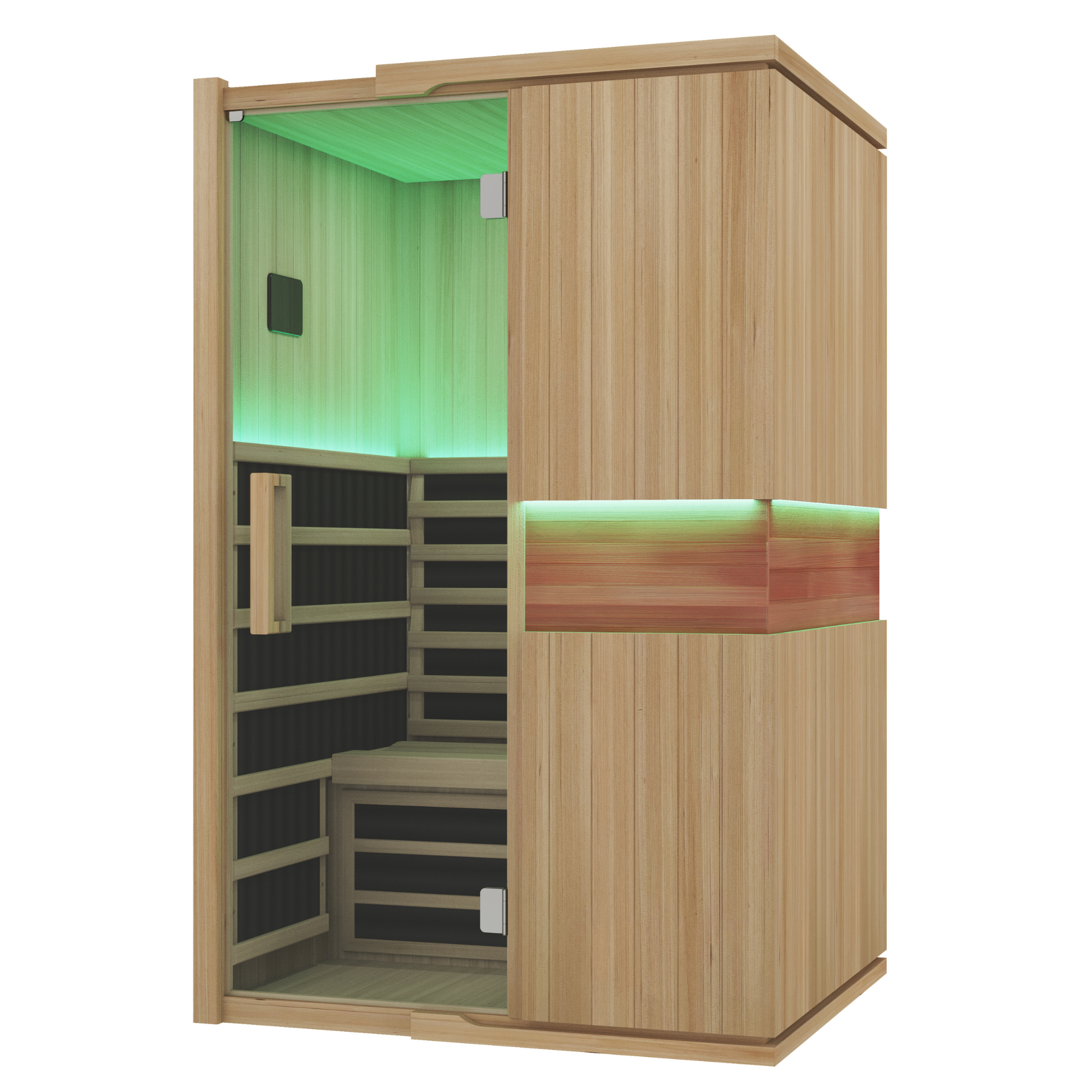 Blisspod, Milano, Full Spectrum Sauna Canadian Hemlock Ultra Low EMF, 6 Far Infrared & Red Glass Heater & Chromotherapy – 2 Person 