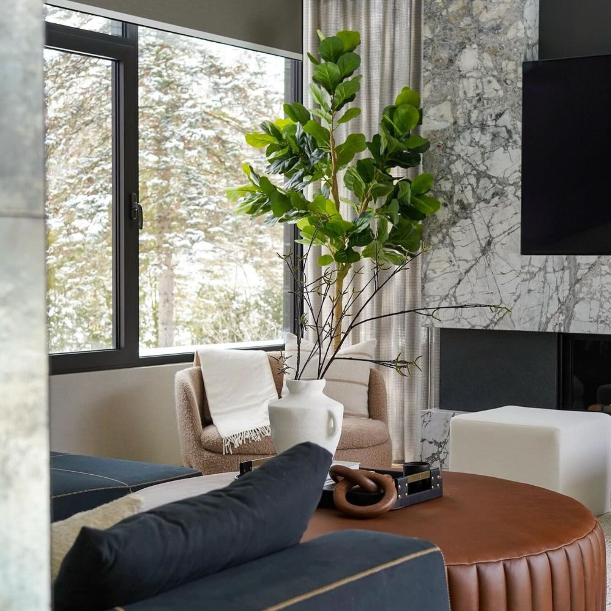 Mila Artificial Fiddle Leaf Potted Plant (Multiple Sizes) 