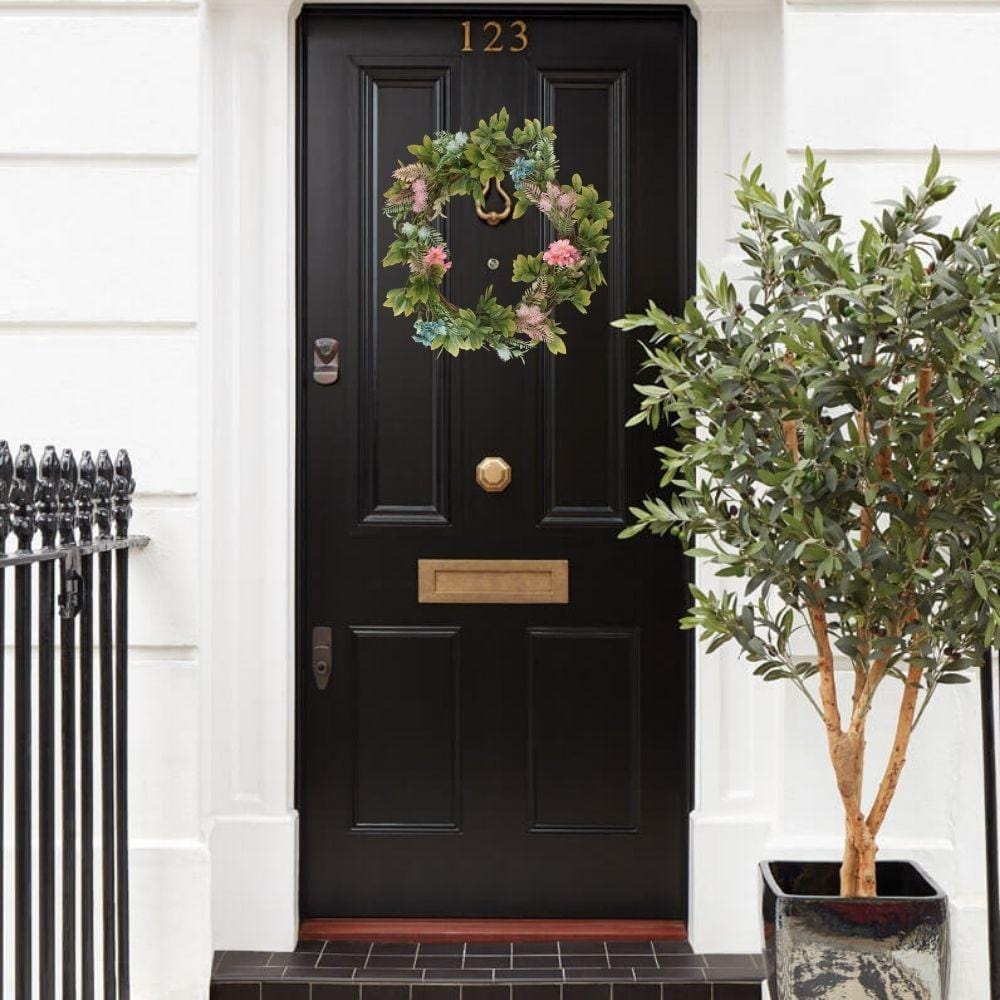 Pastel Artificial Floral Wreath 18.9'' 