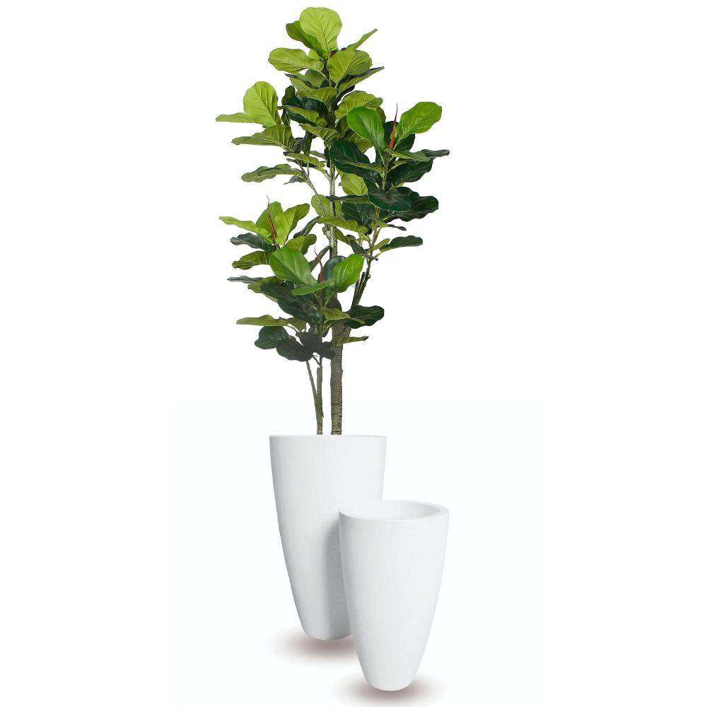 Lazio White Cement Planter (Multiple Sizes) 